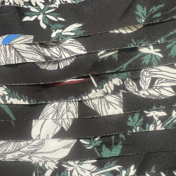 DEREK LAM size 6 
Bell-Sleeve Black Multicolor Floral Silk Dress - Picture 9 of 11